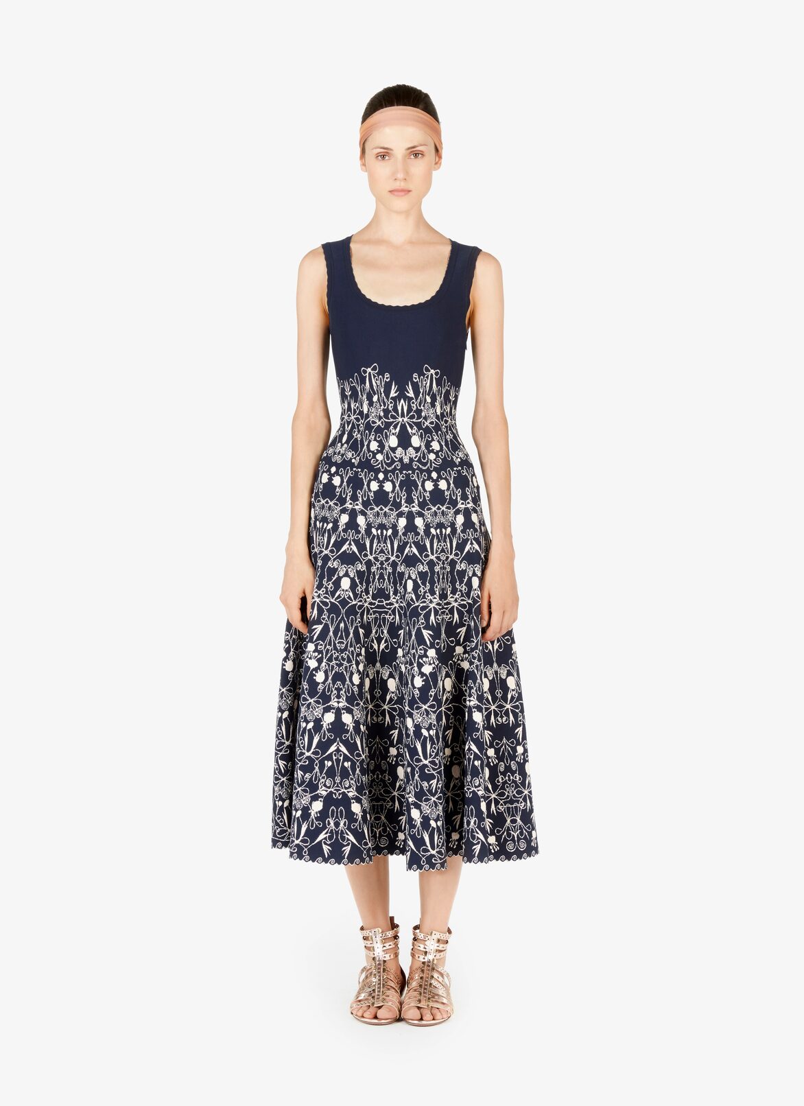 Long Dress ALAÏA BLUE/BEIGE LONG DRESS